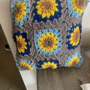 Crochet Flower Pillow